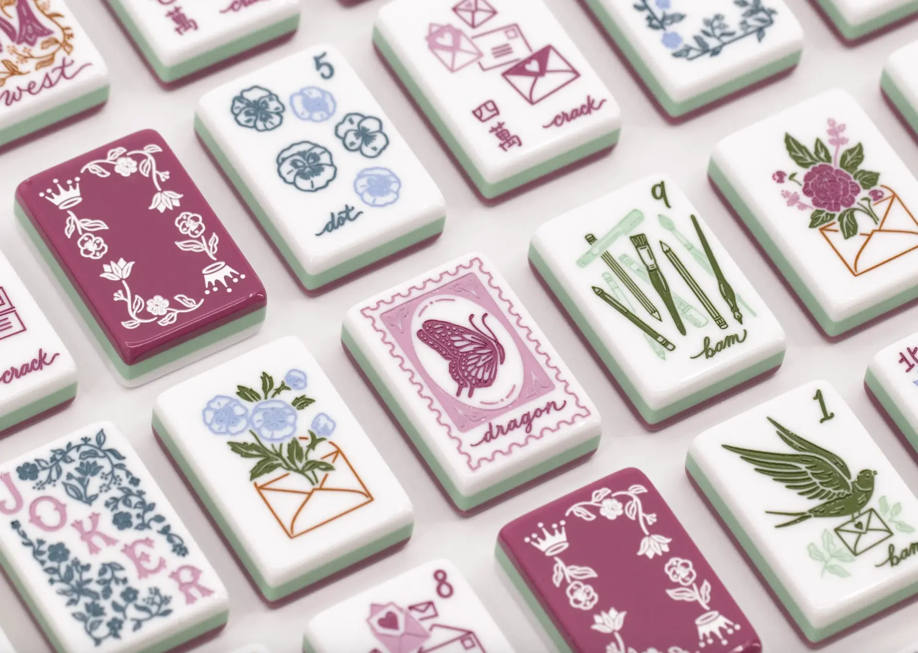 Miss Heirloom Mahjong Tiles — Hallmark x Miss Mahjong — a love-letter-inspired American mahjong set
